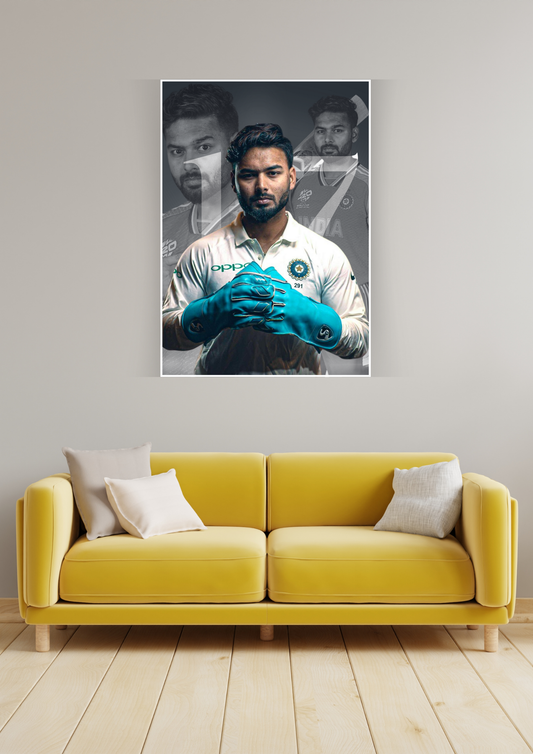 Rishabh Pant 17 Poster | Cricket Posters GenZCustom