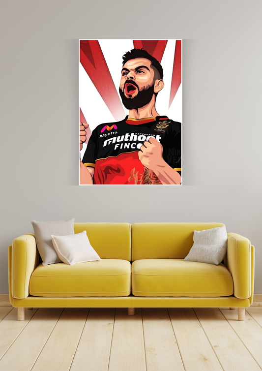 Virat Artwork Poster | Cricket Posters GenZCustom