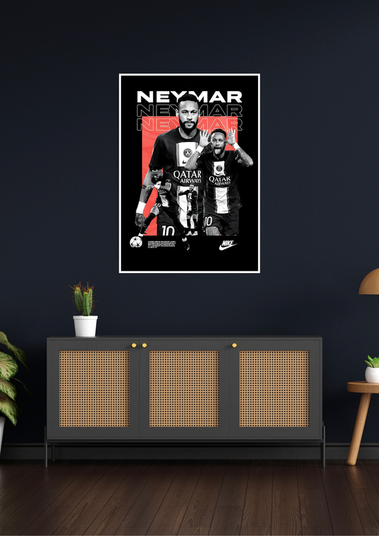 Neymar Jr Black Poster | Football Poster GenZCustom