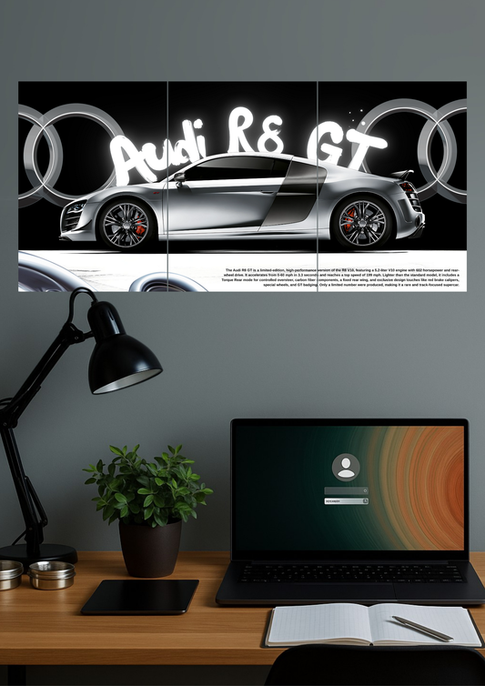 Audi R8 GT | Car Set | Set of 3 Split Design Poster