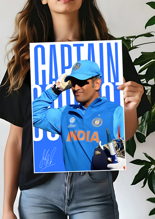 Captain Coolest x MS Dhoni Poster | Cricket Poster