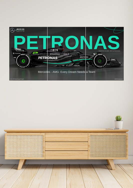 Every Dream Needs A Team x Petronas | Set of 3 Split Design Poster | petronas poster, amg petronas poster