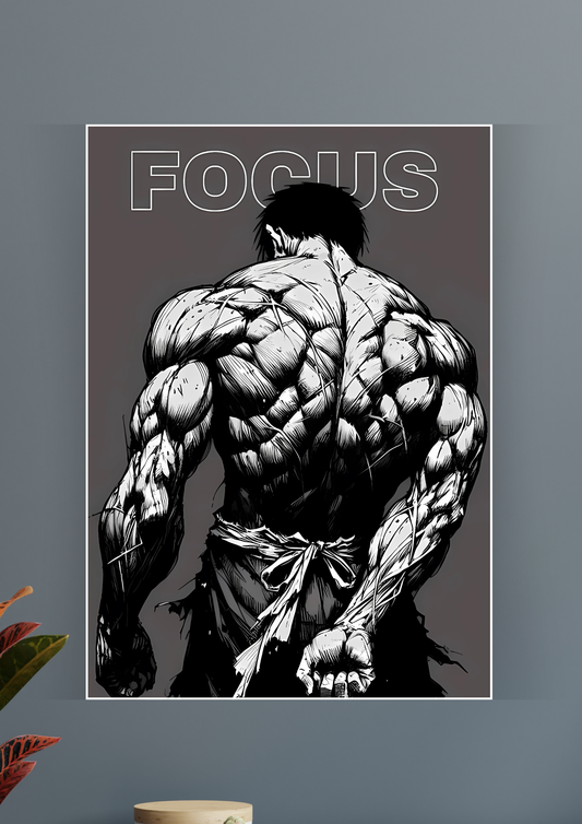 Focus x Baki Poster | Gym Motivation Poster