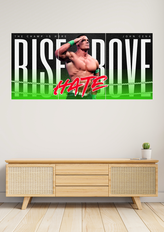 Rise Above Hate | JOHN CENA | Set of 3 Split Design Poster