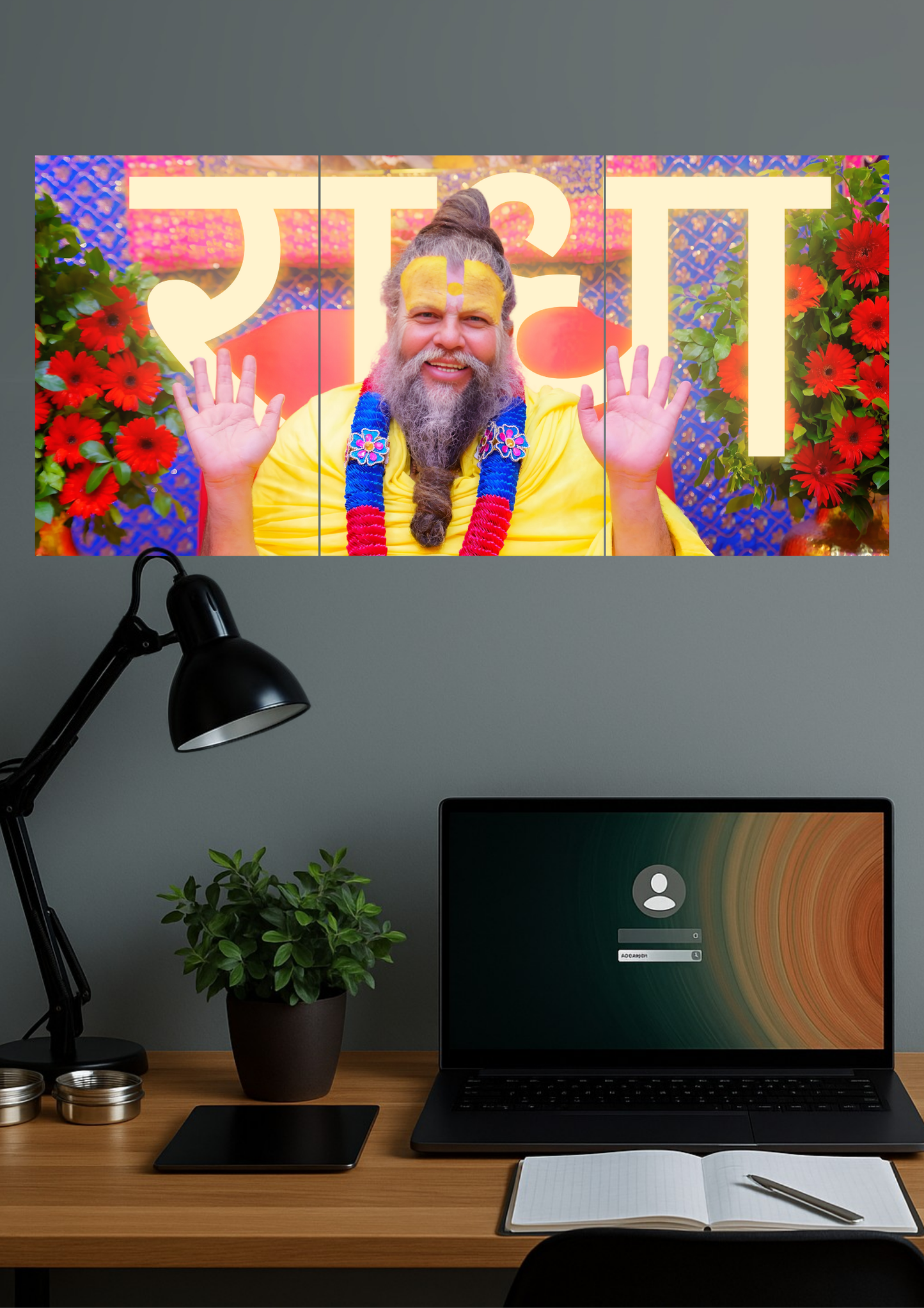 Shri Premanand Ji Maharaj | Devotional Set | Set of 3 Split Design Poster
