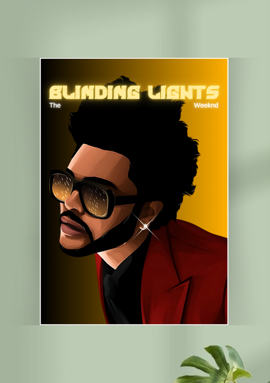 The Weekend | Blinding Lights Art Poster | Music Posters