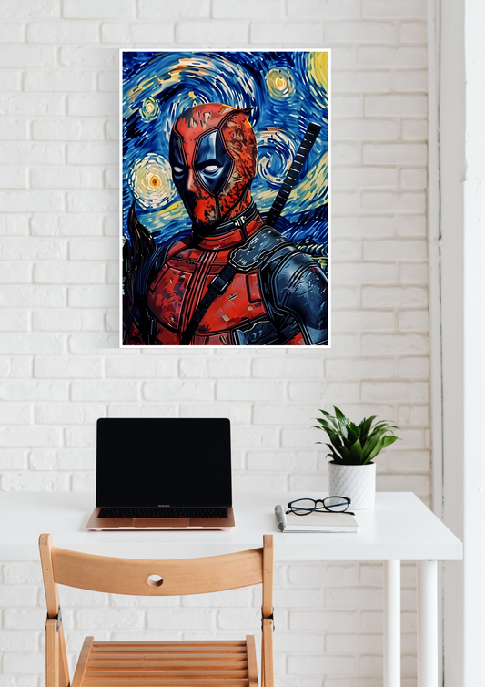 Deadpool Starry Night Poster | Marvel Posters GenZCustom