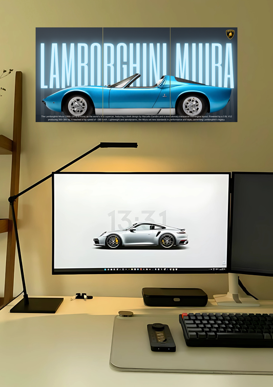 Lamborghini Miura Split Poster | Split Design Poster | Pack Of 3 GenZCustom