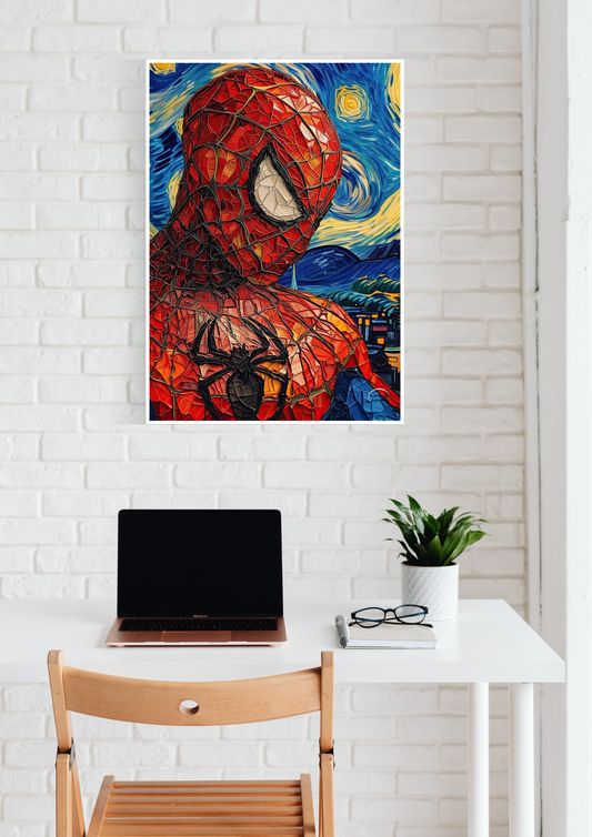 Spiderman Starry Night Poster | Marvel Posters GenZCustom