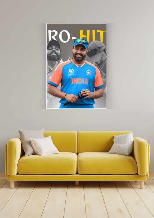RO-HIT Sharma Epic Poster | Cricket Posters GenZCustom