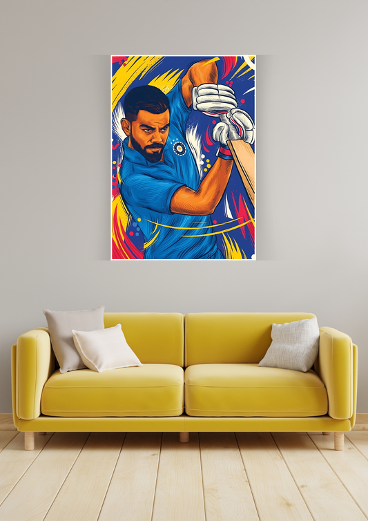 Virat Kohli Illustration Poster | Cricket Posters GenZCustom