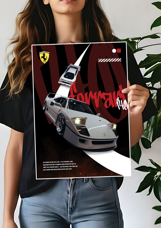 Epic Ferrari F40 Poster | Car Posters 