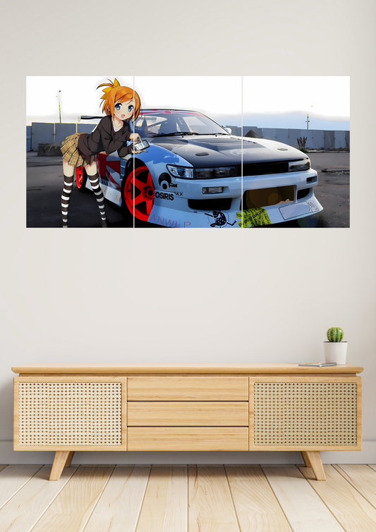 Anime x Aston Martin Dbs Poster | Split Design Poster 