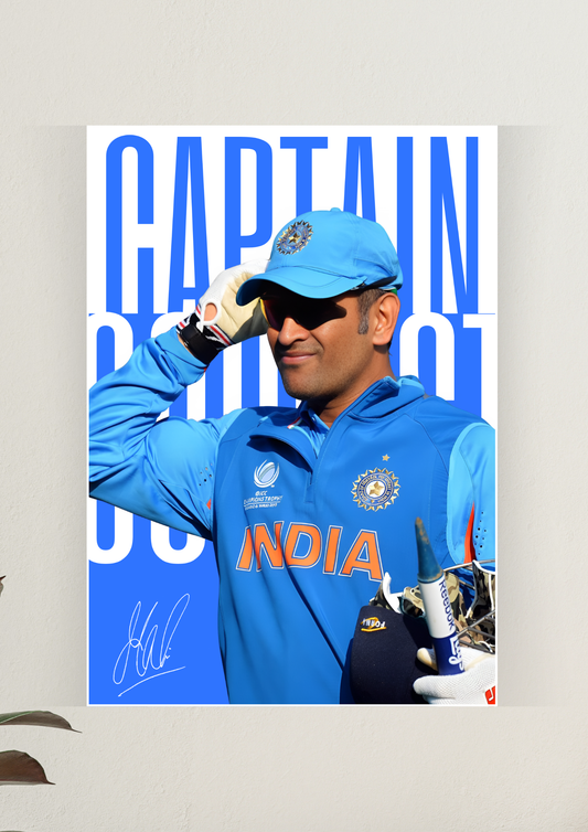 Captain Coolest x MS Dhoni Poster | Cricket Poster