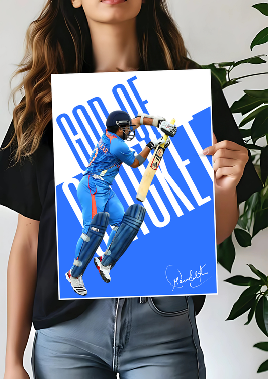 God Of Cricket x Sachin Sir Poster | Cricket Poster