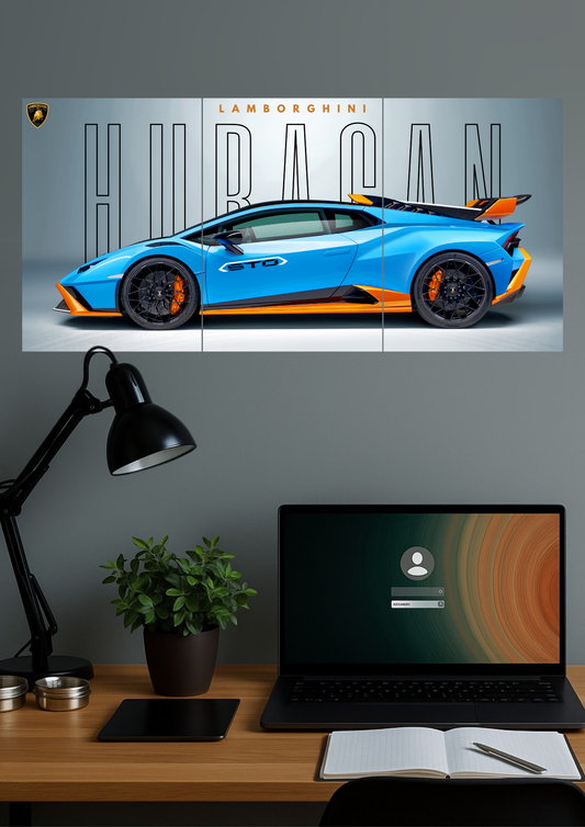 Lamborghini Huracan STO | Car Set | Set of 3 Split Design Poster