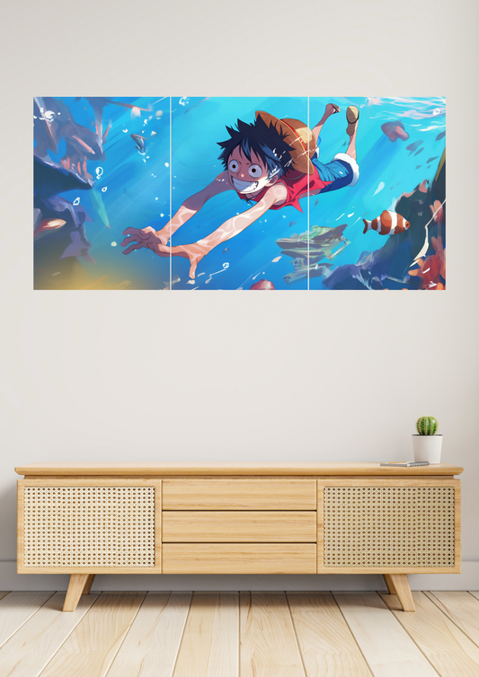 Luffy x One Piece Traesure Poster | Split Design Poster 