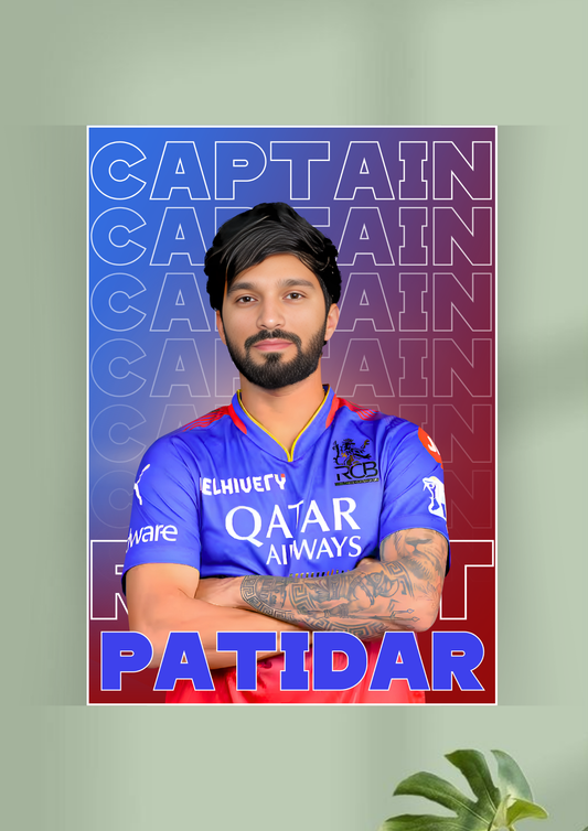 Captain Rajat Patidar Poster | Cricket Poster | Digital Poster