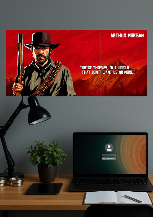 Red Dead Redemption X Arthur Morgan | Gaming Set | Split Design Poster