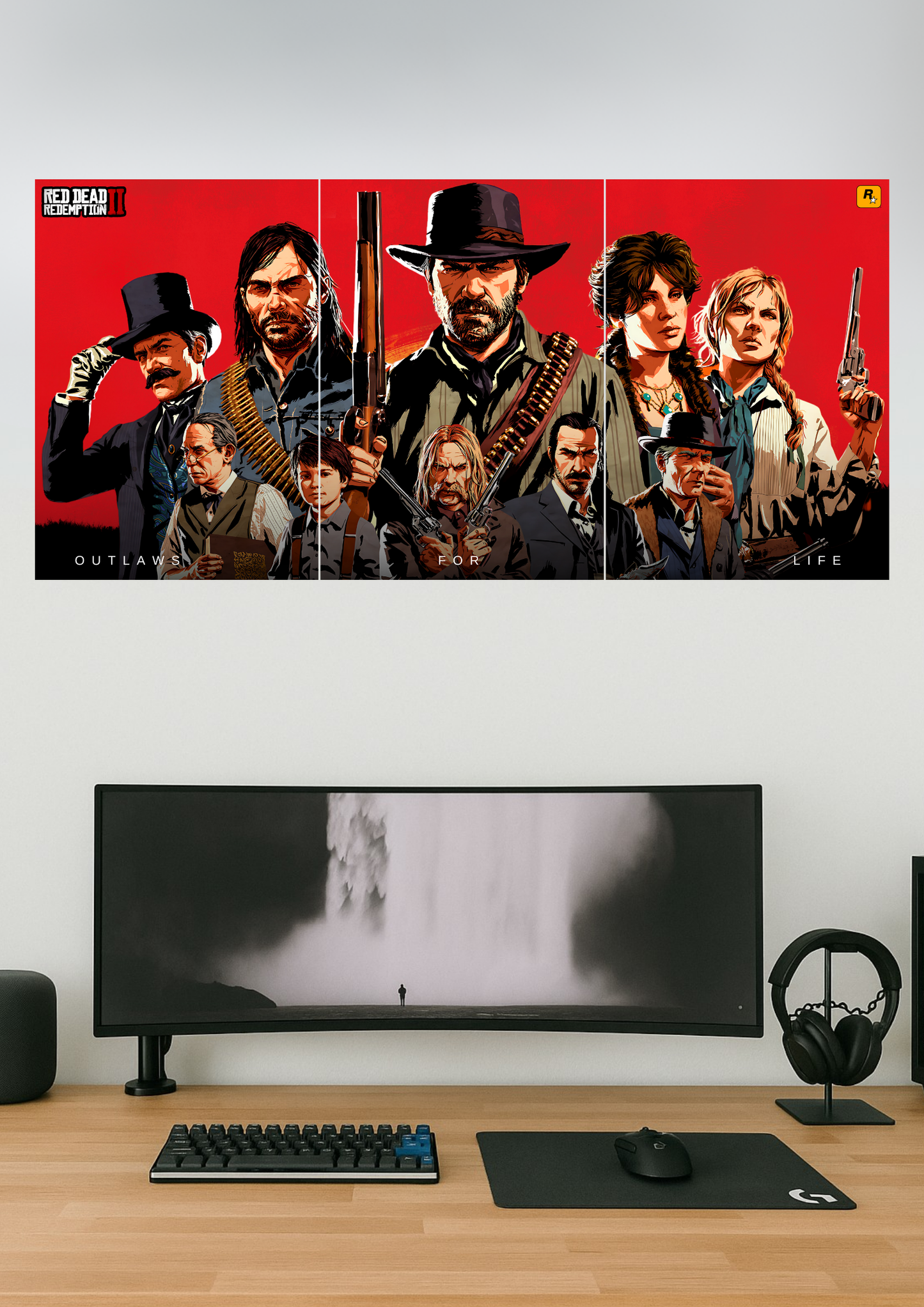 Red Dead Redemption X Outlaws For Life | Gaming Set | Split Design Poster