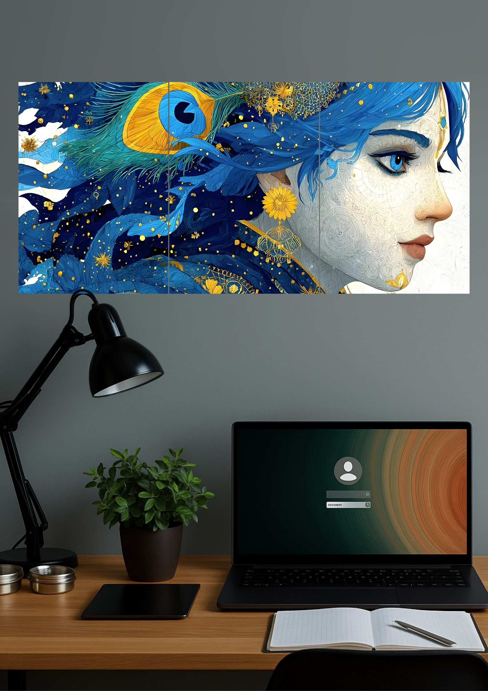 Shri Krishna Poster | Devotional Set | Set of 3 Split Design Poster