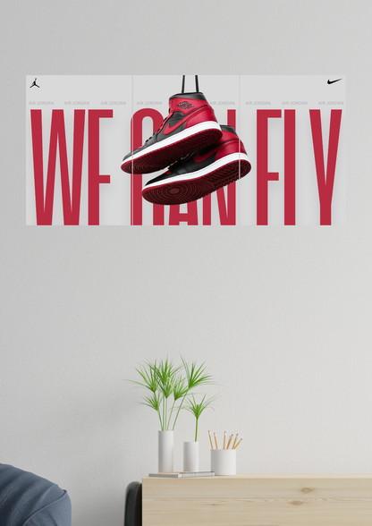 WE CAN FLY | AIR JORDAN SHOES | Set of 3 Split Design Poster